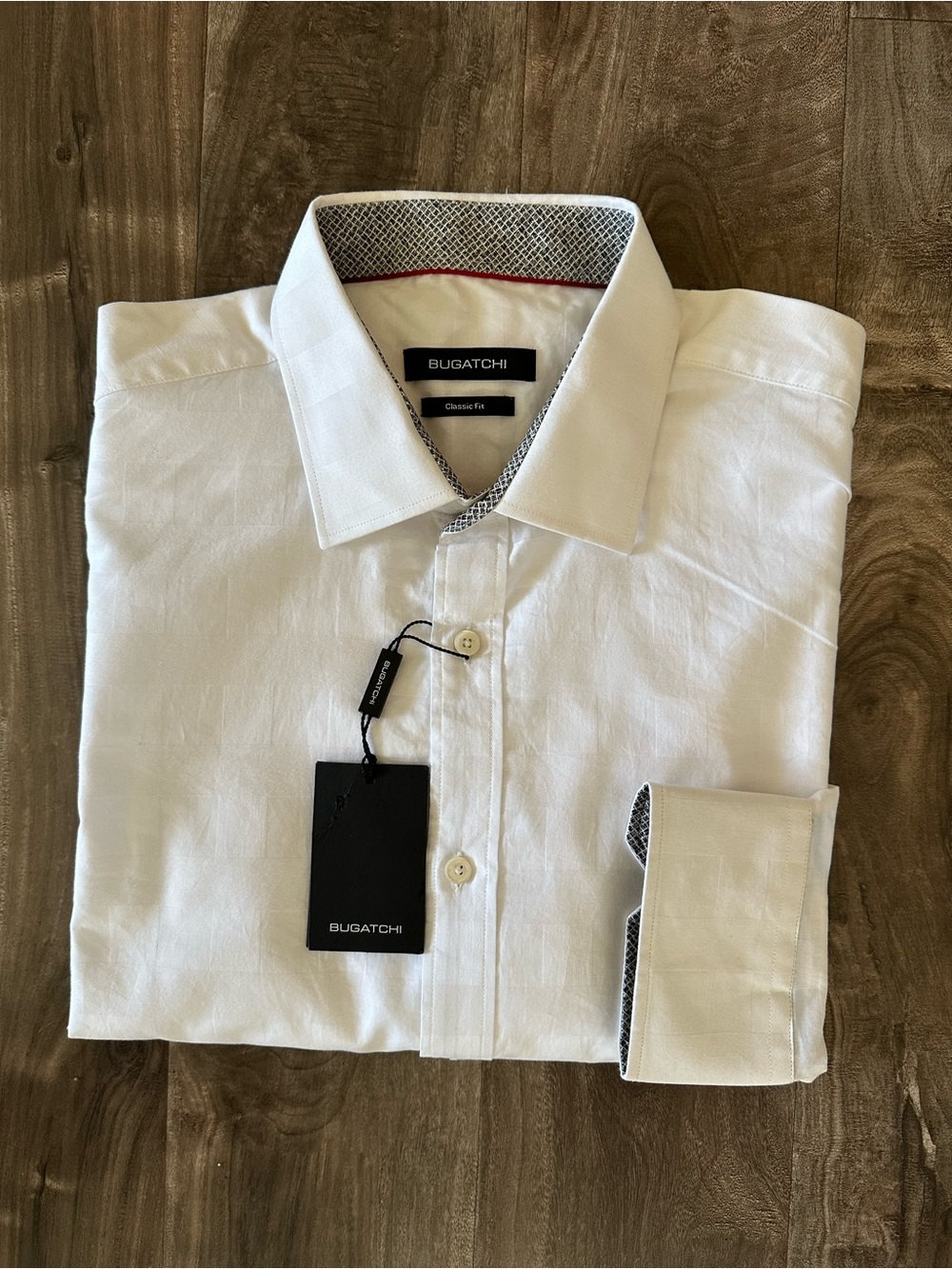 NWT Bugatchi Classic Fit Cotton Dress Shirt Size L
